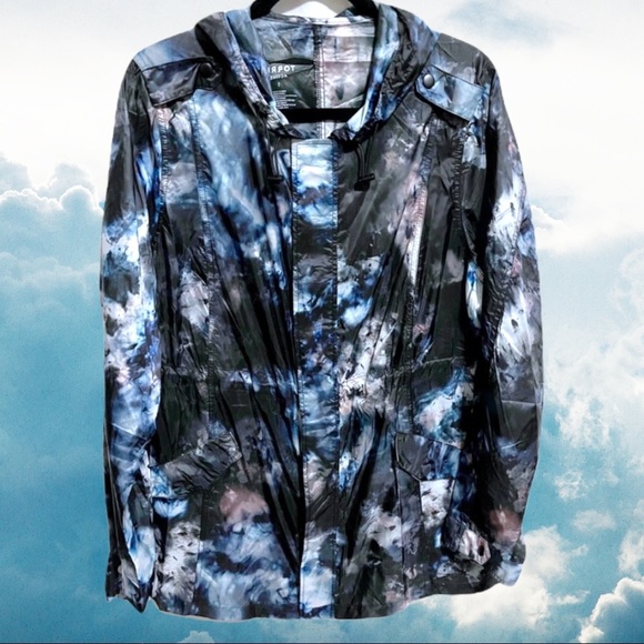 Torrid Blue Black Tie Dye Active Windbreaker Jacket Size 2 - Picture 7 of 16